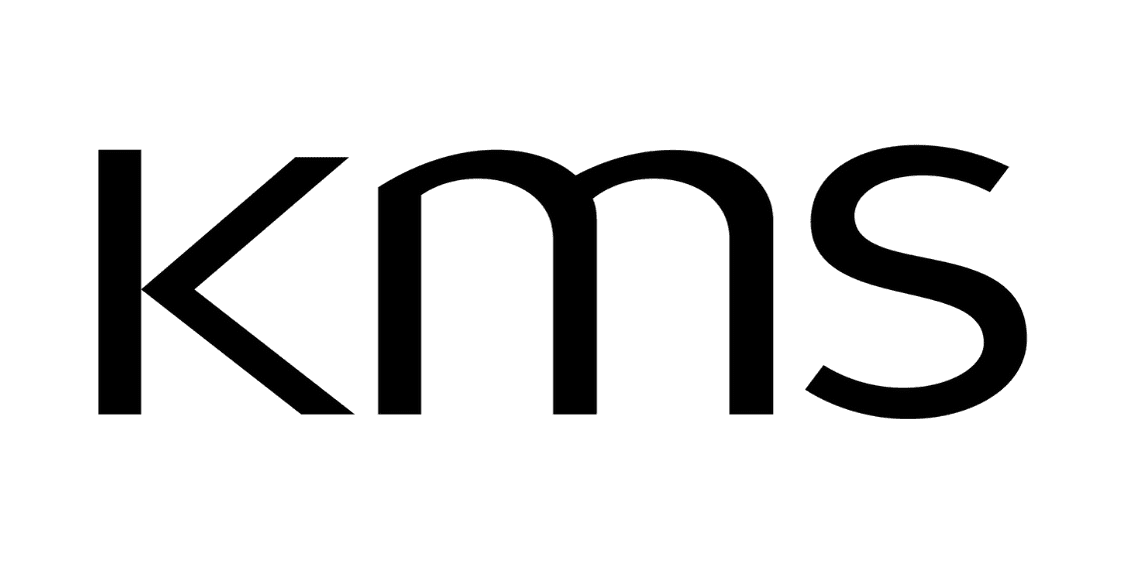 KMS logo in bold, lowercase, black letters on white background.